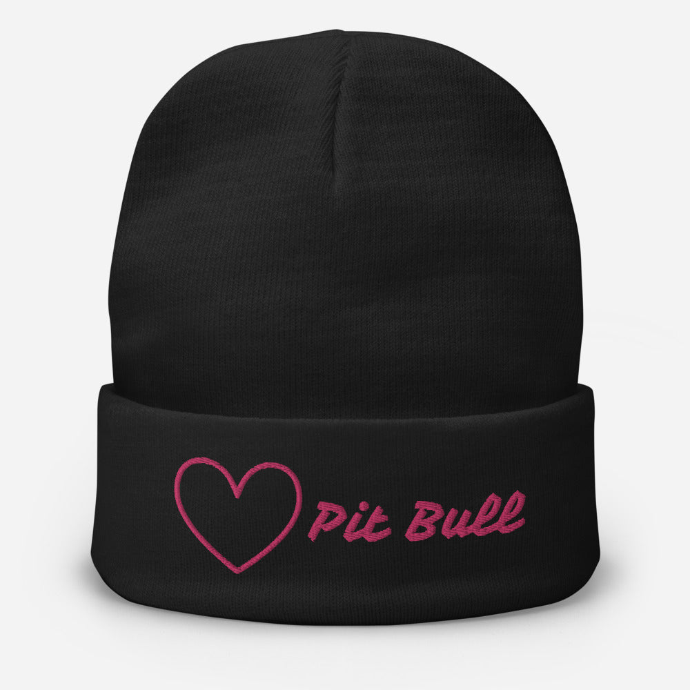 Pit Bull Love Alt Embroidered Beanie