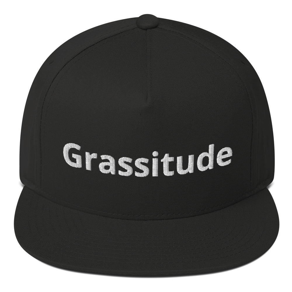 GRASSITUDE Embroidered Flat Bill Cap