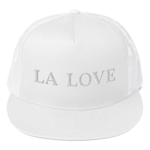 Load image into Gallery viewer, LA LOVE White Embroidered Trucker Cap
