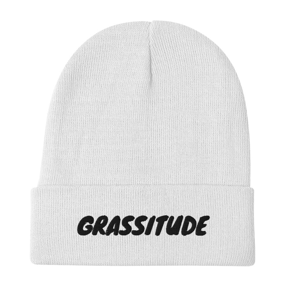 Grassitude Embroidered Beanie