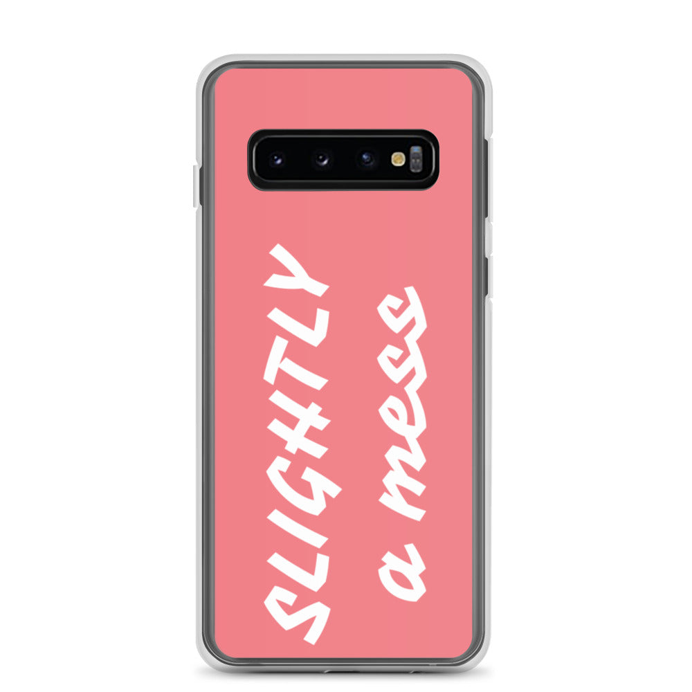 SLIGHTLY a mess Pink and White Samsung Case