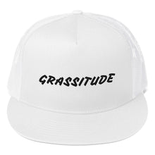 Load image into Gallery viewer, GRASSITUDE Black on Black Embroidered Trucker Cap
