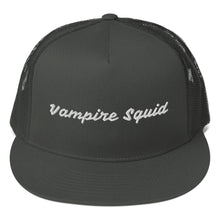 Load image into Gallery viewer, Vampire Squid Charcoal Grey Embroidered Snapback
