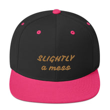 Load image into Gallery viewer, SLIGHTLY a mess Two Tone Embroidered Snapback Hat
