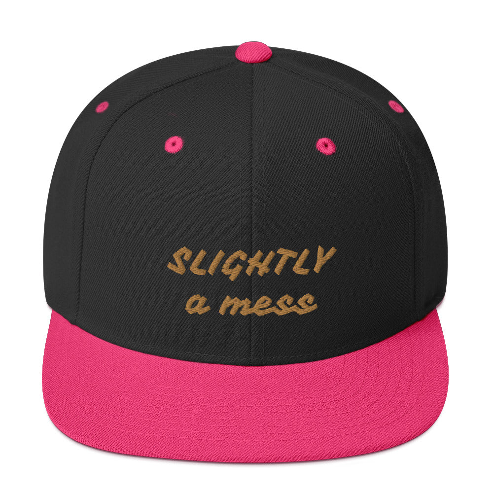 SLIGHTLY a mess Two Tone Embroidered Snapback Hat