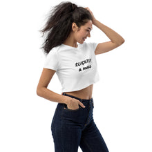 Load image into Gallery viewer, SLIGHTLY a mess Black Organic Crop Top
