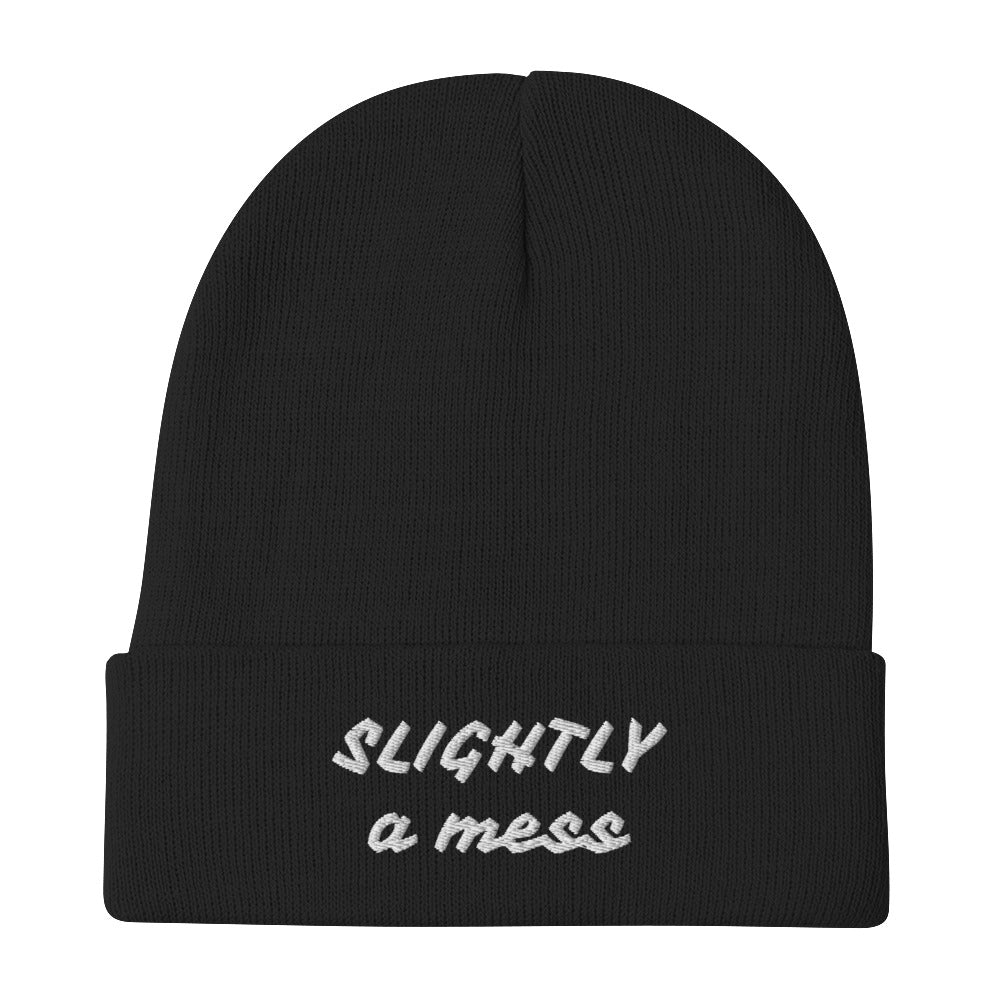 SLIGHTLY a mess Embroidered Beanies