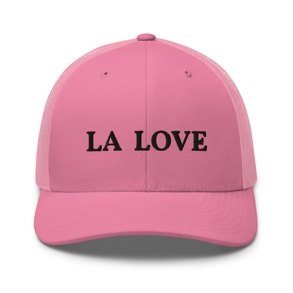 LA Love Embroidered Pink Trucker Cap